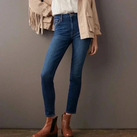 Mother Jeans The Looker The Missing Hour Dark Wash Skinny Jeans Size 25 - Picture 1 of 9